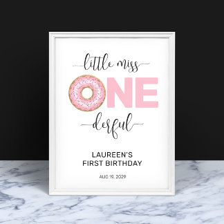 Pink Sweet Little MIs 1. Geburtstag Poster