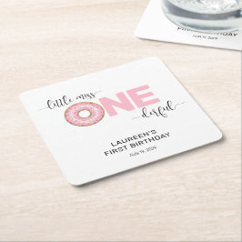 Pink Sweet Little MIs 1. Geburtstag Rechteckiger Pappuntersetzer