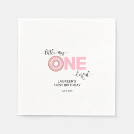 Pink Sweet Little MIs 1. Geburtstag Serviette