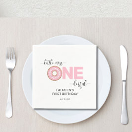 Pink Sweet Little MIs 1. Geburtstag Serviette