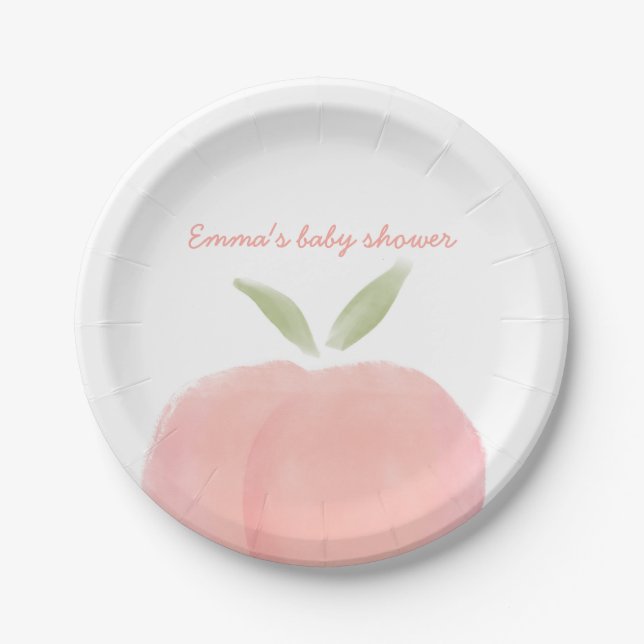 Pink Sweet Little Peach Baby Duschpapier Teller (Vorderseite)