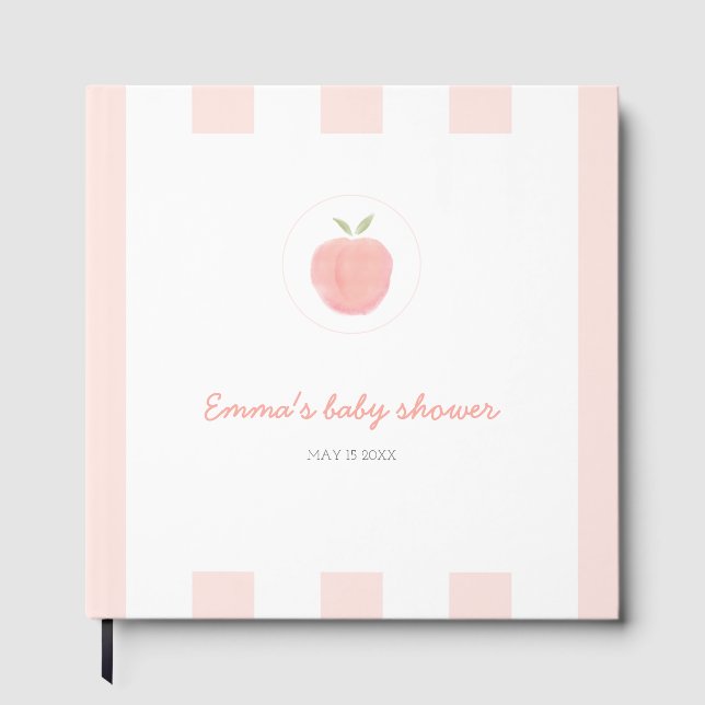 Pink Sweet Little Peach Baby Showbook Gästebuch (Vorderseite)