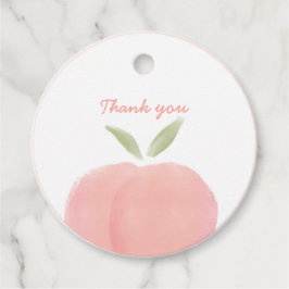 Pink Sweet Little Peach Round Gevor Tag Geschenkanhänger