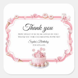 Pink Sweet One Birthday Favor Stickers