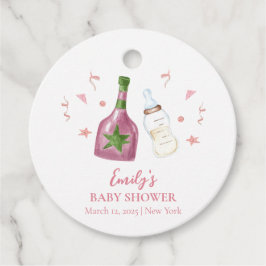 Pink Sweet Poppin Champagner Flaschen Babydusche Geschenkanhänger