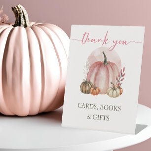 Pink Sweet Pumpkin Baby Duschkarte Book Gift Sockelschild