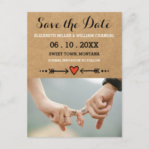 Pink Sweethearst & Arrows Verlobung Save the Date Ankündigungspostkarte