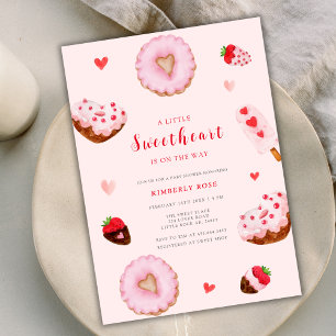 Pink Sweetheart Donuts Valentines Baby Dusche Einladung
