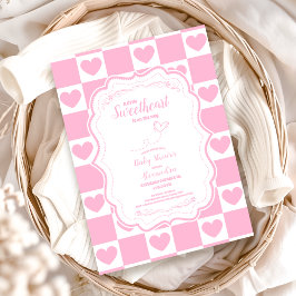 Pink Sweetheart Valentine's Day Babydusche Einladung