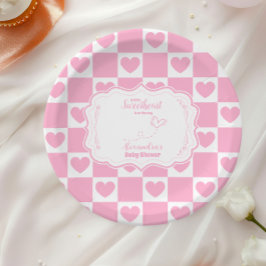 Pink Sweetheart Valentine's Day Babydusche Pappteller