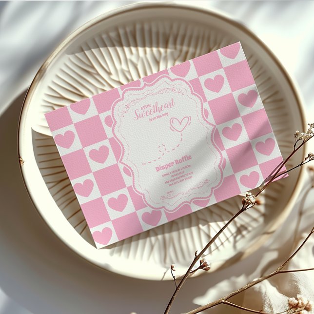 Pink Sweetheart Valentine's Day Diapper Raffle Begleitkarte (Von Creator hochgeladen)