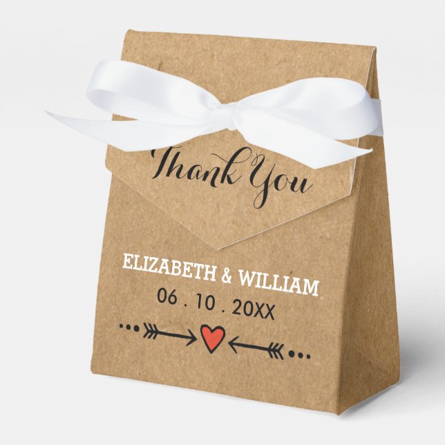 Pink Sweethearts & Arrows Rustic Wedding Vielen Da Geschenkschachtel (Vorderseite)