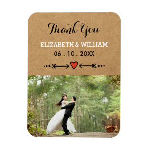 Pink Sweethearts & Arrows Rustic Wedding Vielen Da Magnet