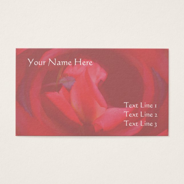 Pink Swirbelkarte Rosenknospe Blume Business Card (Vorderseite)