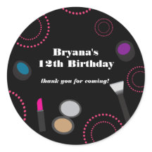 Pink Swirl Black Makeup Gastgeschenk Stickers