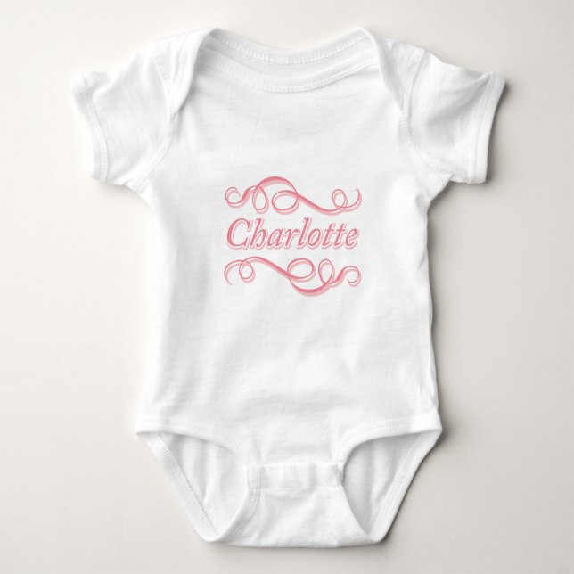 Pink Swirl Charlotte Baby Strampler (Vorderseite)