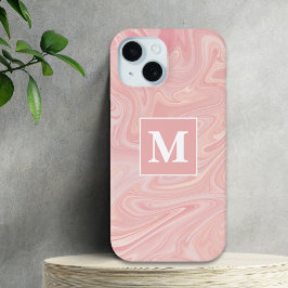 Pink Swirl Custom Monogram Case-Mate iPhone Hülle