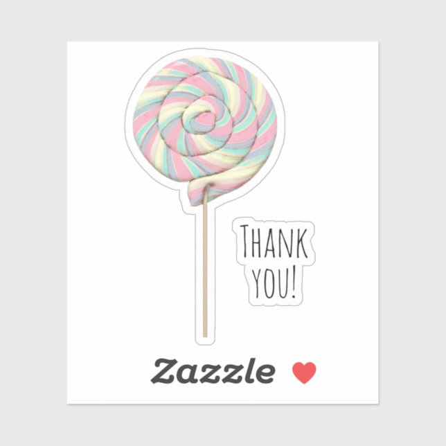Pink Swirl Lollipop Contour Sticker (Blatt)