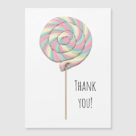 Pink Swirl Lollipop Magnet Card