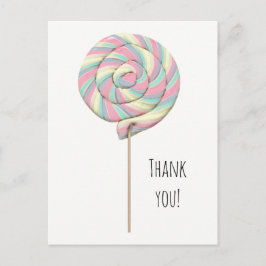 Pink Swirl Lollipop Postkarte