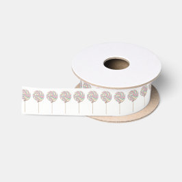 Pink Swirl Lollipop Ribbon - 1,5'' Satinband