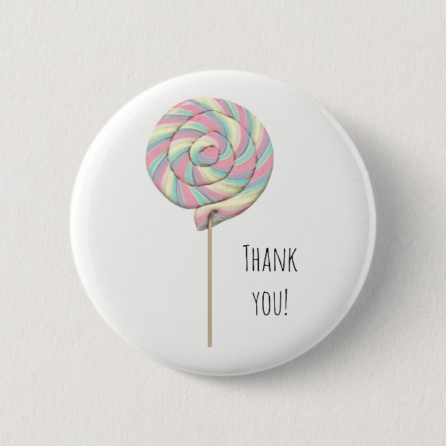 Pink Swirl Lollipop-Taste Button (Vorderseite)
