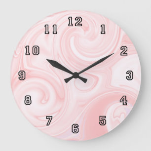Pink Swirl Wall Clock Große Wanduhr