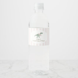 Pink T Rex Tutu Girl Birthday Water Bottle Labels Wasserflaschenetikett