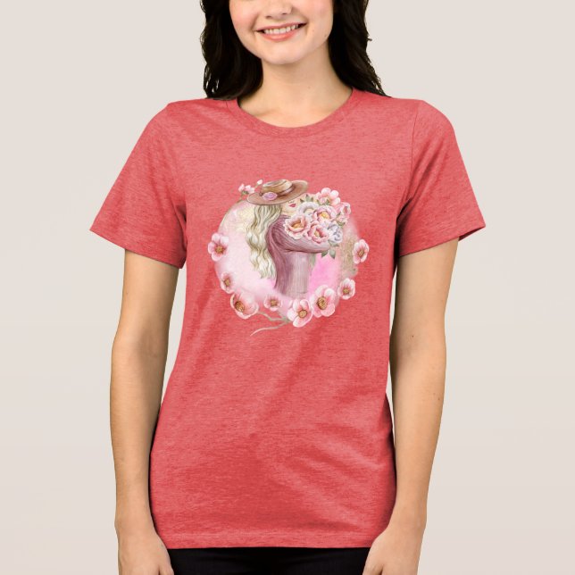 pink t shrt Tri-Blend shirt (Vorderseite)