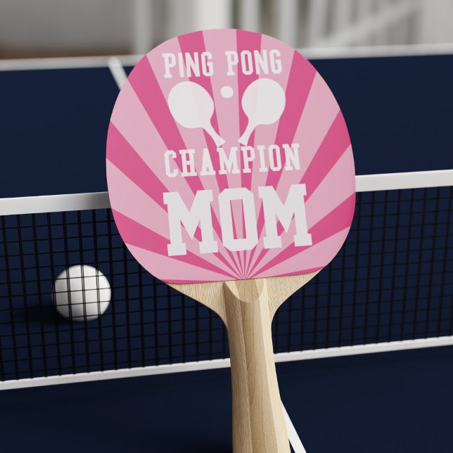 Pink Table Tennis Champion Mama Ping Pong Paddel Tischtennis Schläger (She may let you win - but I doubt it. Quirky mom gift from dads. )