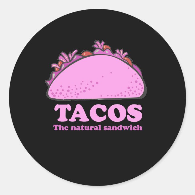 PINK TACOS RUNDER AUFKLEBER (Vorderseite)