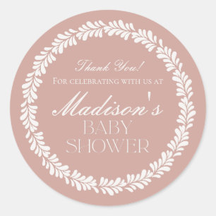 Pink Talavera Tile Spanische Fiesta Babydusche Runder Aufkleber