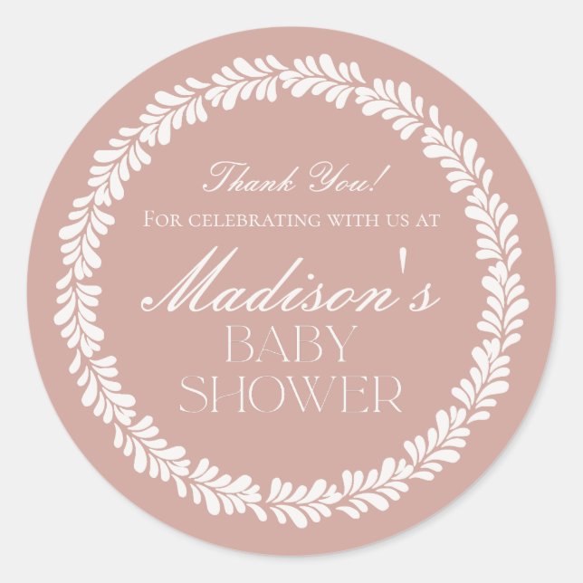 Pink Talavera Tile Spanische Fiesta Babydusche Runder Aufkleber (Vorderseite)