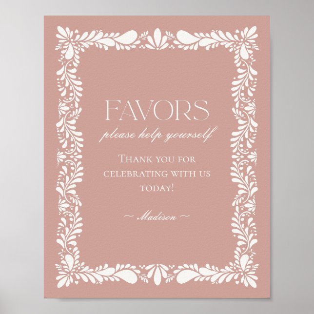 Pink Talavera Tile Spanische Fiesta Favoriten Zeic Poster (Vorne)