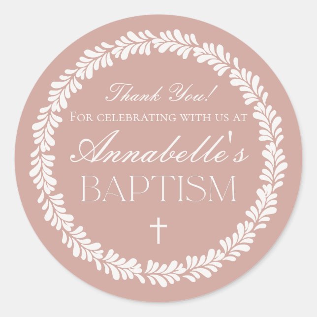 Pink Talavera Tile Spanische Fiesta Taufe Gefallen Runder Aufkleber (Vorderseite)