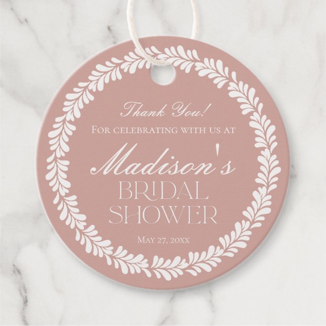 Pink Talavera Tile Spanisches Fiesta Brautparty Geschenkanhänger (Vorderseite)