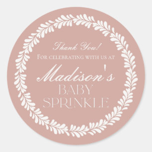 Pink Talavera Tile Spanish Fiesta Baby Sprinkle Runder Aufkleber