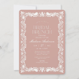Pink Talavera Tile Spanish Fiesta Bridal Brunch Einladung