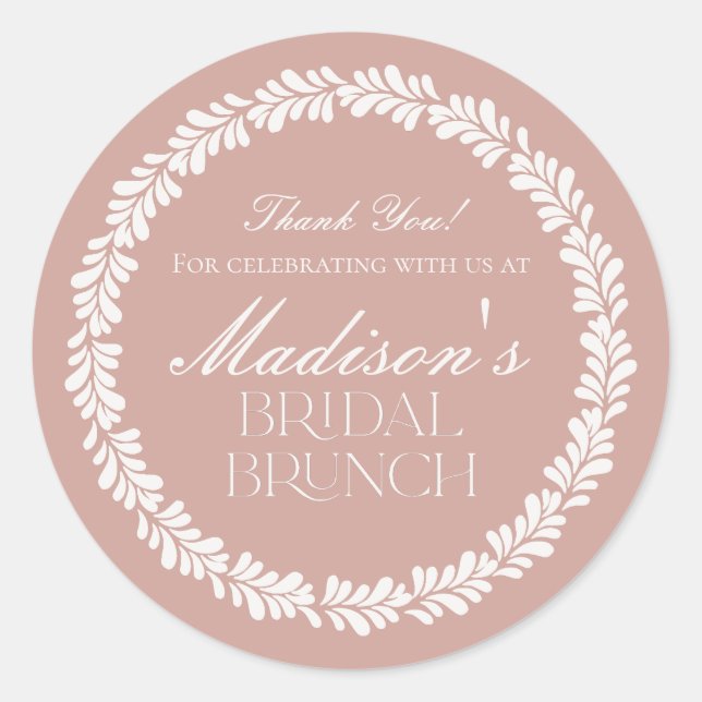 Pink Talavera Tile Spanish Fiesta Bridal Brunch Runder Aufkleber (Vorderseite)