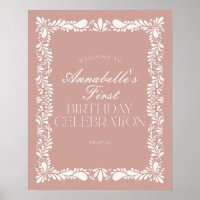 Pink Talavera Tile Spanish Fiesta Geburtstag Willk