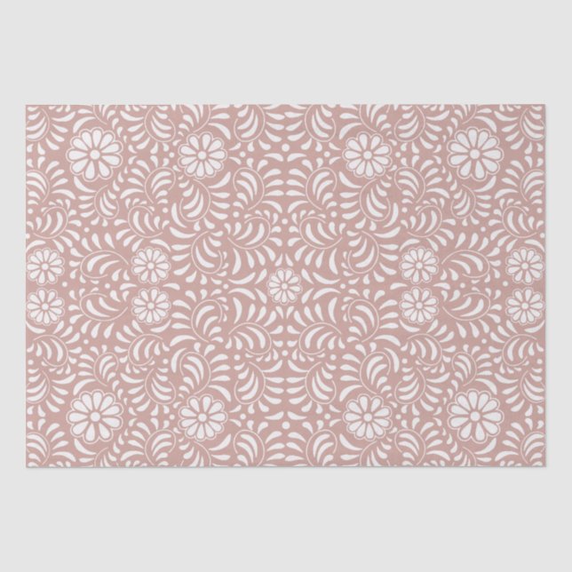 Pink Talavera Tile Spanish Style Fiesta Seidenpapier (Vorderseite)