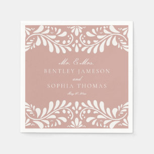 Pink Talavera Tile Spanish Style Fiesta Wedding Serviette