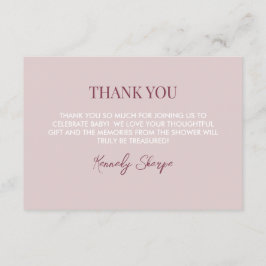 Pink Tarot Babydusche Danke Karte