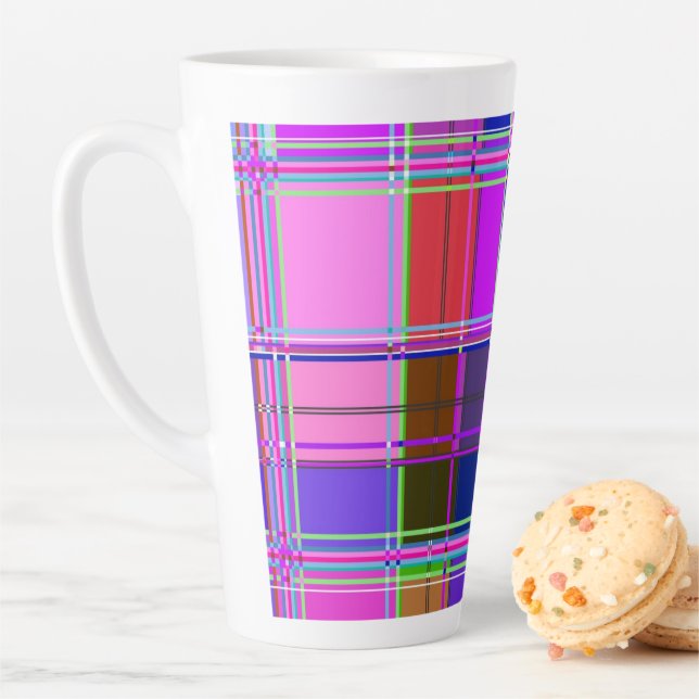 Pink tartan Fabric Pattern Cloth Madras Milchtasse (Beispiel)