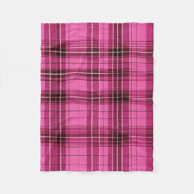 Pink Tartan Fleecedecke (Vorderseite)