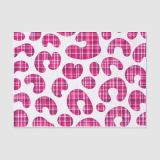 Pink Tartan Leopard Print Scottish Tissue Paper Seidenpapier