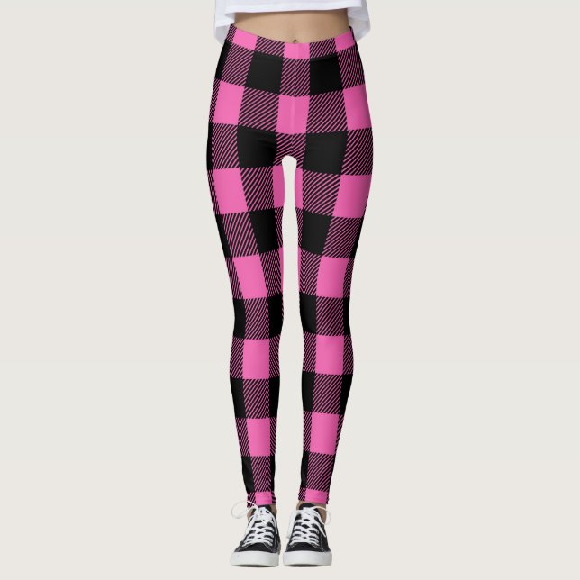 Pink Tartan Muster Leggings (Vorderseite)