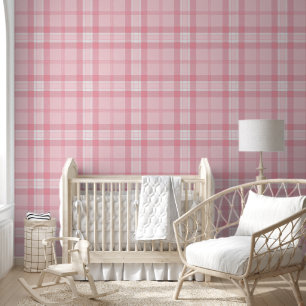 Pink Tartan Print - Gemütlich Kariert Tapete