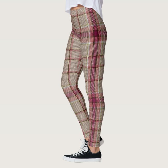 Pink Tartan Weihnachten Leggings (Links)
