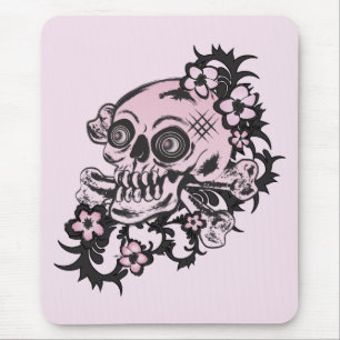 Pink Tattoo Skull Mousepad